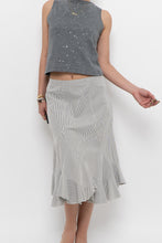 Load image into Gallery viewer, Vintage x Made in India x White Striped Cotton Assymetric Skirt (S, M)