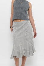 Load image into Gallery viewer, Vintage x Made in India x White Striped Cotton Assymetric Skirt (S, M)