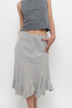 Load image into Gallery viewer, Vintage x Made in India x White Striped Cotton Assymetric Skirt (S, M)