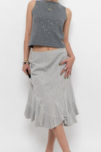 Load image into Gallery viewer, Vintage x Made in India x White Striped Cotton Assymetric Skirt (S, M)