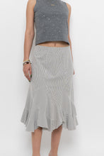 Load image into Gallery viewer, Vintage x Made in India x White Striped Cotton Assymetric Skirt (S, M)