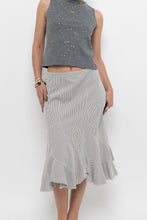 Load image into Gallery viewer, Vintage x Made in India x White Striped Cotton Assymetric Skirt (S, M)