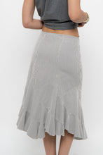 Load image into Gallery viewer, Vintage x Made in India x White Striped Cotton Assymetric Skirt (S, M)