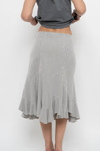 Load image into Gallery viewer, Vintage x Made in India x White Striped Cotton Assymetric Skirt (S, M)