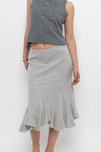 Load image into Gallery viewer, Vintage x Made in India x White Striped Cotton Assymetric Skirt (S, M)