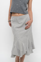 Load image into Gallery viewer, Vintage x Made in India x White Striped Cotton Assymetric Skirt (S, M)
