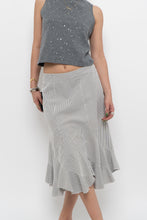 Load image into Gallery viewer, Vintage x Made in India x White Striped Cotton Assymetric Skirt (S, M)