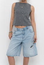 Load image into Gallery viewer, Vintage x Made in Hong Kong x BRAEMER Grey Cotton Sequin Cropped Tank (XS, S)