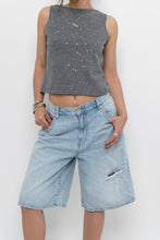 Load image into Gallery viewer, Vintage x Made in Hong Kong x BRAEMER Grey Cotton Sequin Cropped Tank (XS, S)