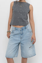 Load image into Gallery viewer, Vintage x Made in Hong Kong x BRAEMER Grey Cotton Sequin Cropped Tank (XS, S)
