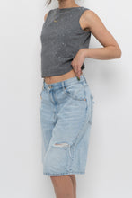 Load image into Gallery viewer, Vintage x Made in Hong Kong x BRAEMER Grey Cotton Sequin Cropped Tank (XS, S)
