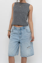 Load image into Gallery viewer, Vintage x Made in Hong Kong x BRAEMER Grey Cotton Sequin Cropped Tank (XS, S)