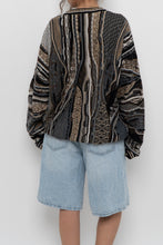 Load image into Gallery viewer, Vintage x Made in Canada x TUNDRA Black, Grey Cotton-blend Raised Knit (XS-XL)
