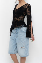 Load image into Gallery viewer, Vintage x Black Mesh Patterned Long Sleeve (S)