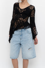 Load image into Gallery viewer, Vintage x Black Mesh Patterned Long Sleeve (S)