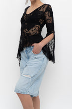 Load image into Gallery viewer, Vintage x Black Mesh Patterned Long Sleeve (S)