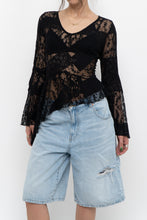 Load image into Gallery viewer, Vintage x Black Mesh Patterned Long Sleeve (S)
