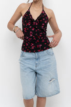 Load image into Gallery viewer, Vintage x Black Floral Frilly Tank (S)