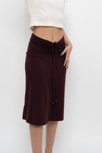 Load image into Gallery viewer, Vintage x EDDIE BAUER Dark Plum Cinched Midi Skirt (XS, S)