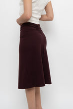 Load image into Gallery viewer, Vintage x EDDIE BAUER Dark Plum Cinched Midi Skirt (XS, S)