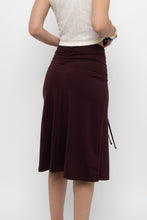 Load image into Gallery viewer, Vintage x EDDIE BAUER Dark Plum Cinched Midi Skirt (XS, S)