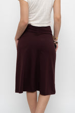Load image into Gallery viewer, Vintage x EDDIE BAUER Dark Plum Cinched Midi Skirt (XS, S)