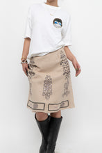 Load image into Gallery viewer, Vintage x Beige Linen Sequin Midi Skirt (XS)