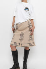 Load image into Gallery viewer, Vintage x Beige Linen Sequin Midi Skirt (XS)