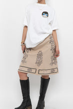 Load image into Gallery viewer, Vintage x Beige Linen Sequin Midi Skirt (XS)