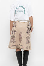 Load image into Gallery viewer, Vintage x Beige Linen Sequin Midi Skirt (XS)