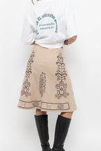 Load image into Gallery viewer, Vintage x Beige Linen Sequin Midi Skirt (XS)