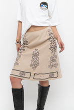 Load image into Gallery viewer, Vintage x Beige Linen Sequin Midi Skirt (XS)