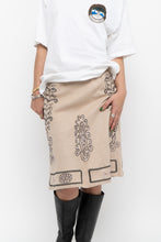 Load image into Gallery viewer, Vintage x Beige Linen Sequin Midi Skirt (XS)