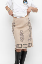 Load image into Gallery viewer, Vintage x Beige Linen Sequin Midi Skirt (XS)