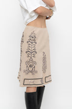 Load image into Gallery viewer, Vintage x Beige Linen Sequin Midi Skirt (XS)