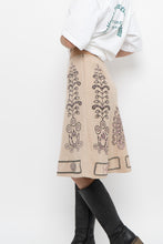 Load image into Gallery viewer, Vintage x Beige Linen Sequin Midi Skirt (XS)