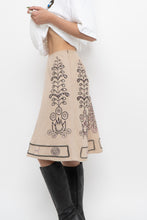 Load image into Gallery viewer, Vintage x Beige Linen Sequin Midi Skirt (XS)
