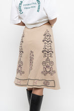 Load image into Gallery viewer, Vintage x Beige Linen Sequin Midi Skirt (XS)
