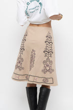 Load image into Gallery viewer, Vintage x Beige Linen Sequin Midi Skirt (XS)
