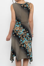 Load image into Gallery viewer, Vintage x Black Teal Floral Midi Dress (S, M)