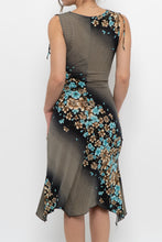 Load image into Gallery viewer, Vintage x Black Teal Floral Midi Dress (S, M)