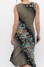 Load image into Gallery viewer, Vintage x Black Teal Floral Midi Dress (S, M)