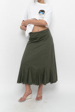 Load image into Gallery viewer, Vintage x EDDIE BAUER Olive Green Cotton Maxi Skirt (XL)