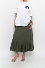 Load image into Gallery viewer, Vintage x EDDIE BAUER Olive Green Cotton Maxi Skirt (XL)