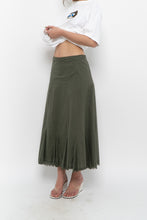 Load image into Gallery viewer, Vintage x EDDIE BAUER Olive Green Cotton Maxi Skirt (XL)