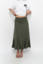 Load image into Gallery viewer, Vintage x EDDIE BAUER Olive Green Cotton Maxi Skirt (XL)