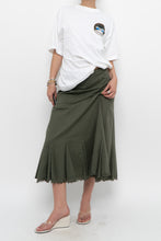Load image into Gallery viewer, Vintage x EDDIE BAUER Olive Green Cotton Maxi Skirt (XL)