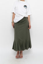 Load image into Gallery viewer, Vintage x EDDIE BAUER Olive Green Cotton Maxi Skirt (XL)