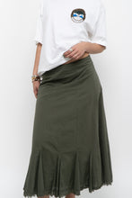 Load image into Gallery viewer, Vintage x EDDIE BAUER Olive Green Cotton Maxi Skirt (XL)