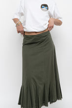 Load image into Gallery viewer, Vintage x EDDIE BAUER Olive Green Cotton Maxi Skirt (XL)